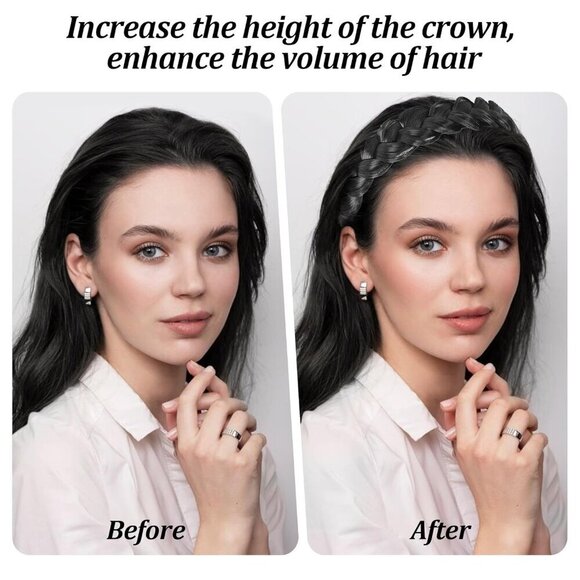 2PC Braided Headbands Faux Hair Braid Fishbone Twist Women\'s Fashion Accessories